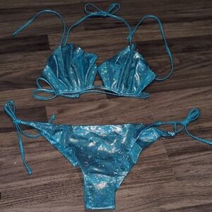 SHEIN Shimmering Blue Bikini